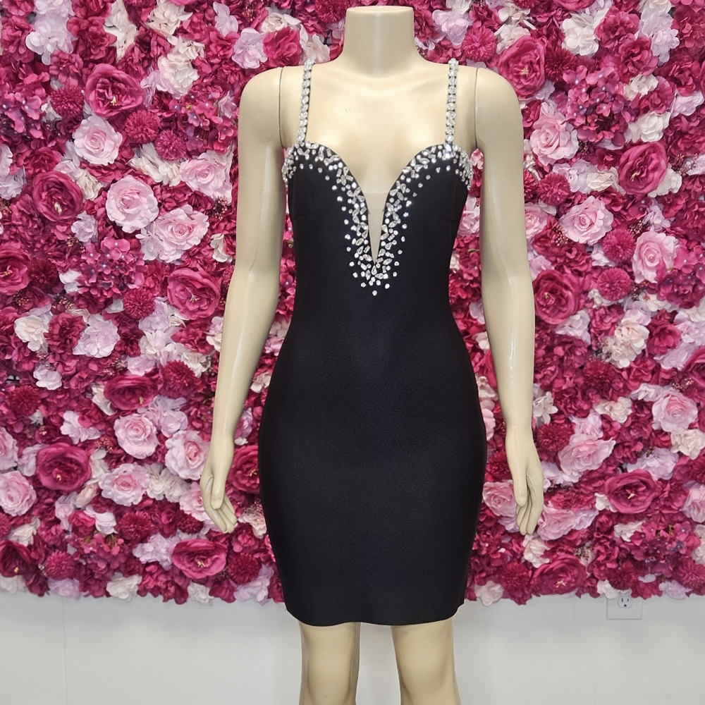 Black Bandage Dress With Silver Bling